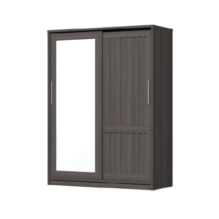 ตู้เสื้อผ้าบานเลื่อนกระจกเงา WISDOM DESIGN FURNITURE รุ่น W15SLM 150 ซม. สีโอ๊ค_0